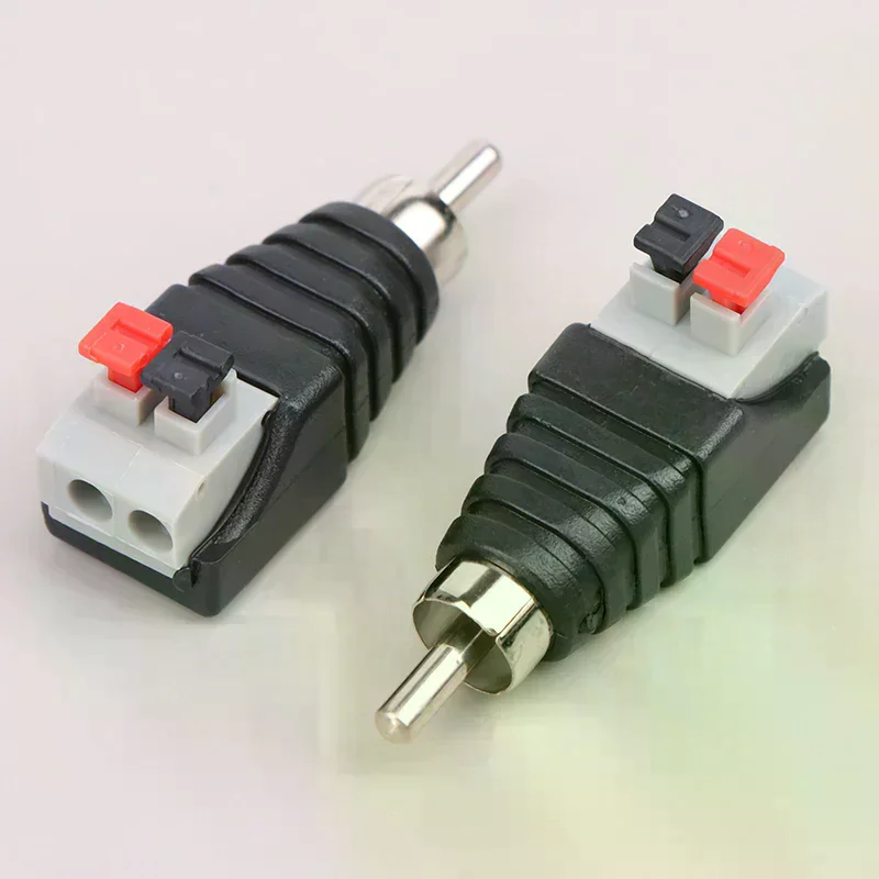 Câble de haut-parleur 2 pièces, câble audio mâle, prise Jack à connexion rapide, connecteur RCA, adaptateur de connecteur de haut-parleur, câble universel