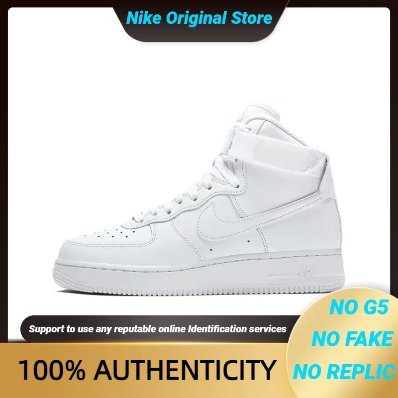 Nike Air Force 1 High Triple White Women's Sneakers Shoes-334031-105 With Original Box