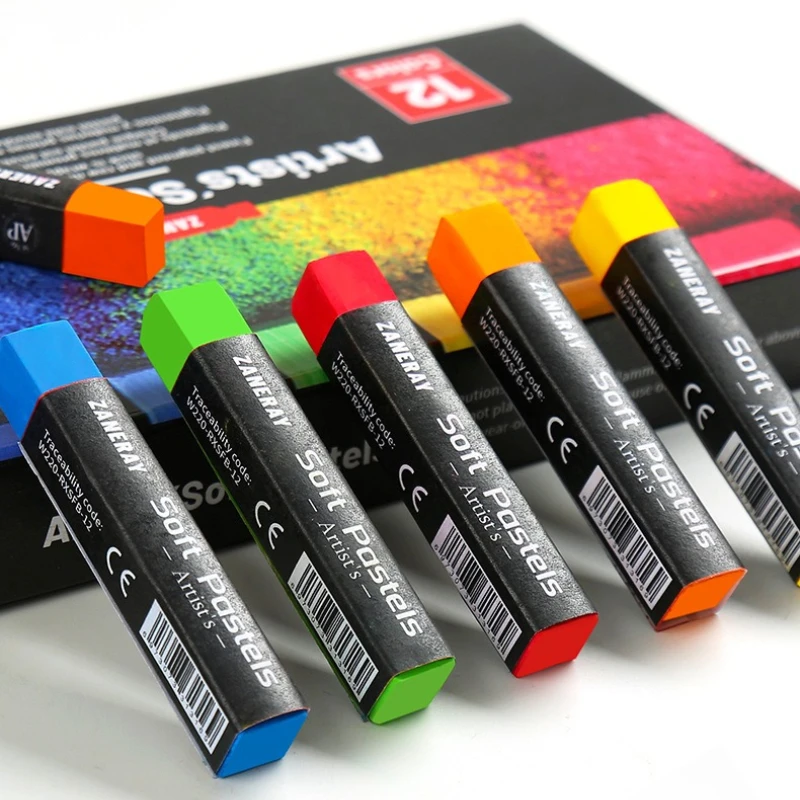 12/24/36 Color Soft Pastel Sticks Water-Based for Drawing Sketching Art Supplies Set