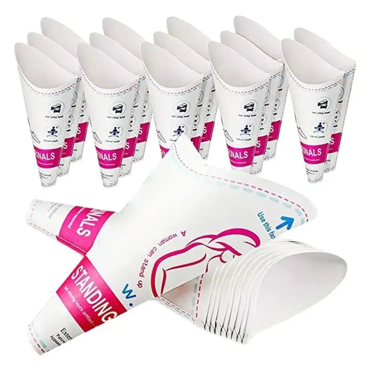 [N84R] 50PCS Paper Urinal Toilet Women Urination Device Urinal Funnel Standing Pee Cup Waterproof Paper Standing Urinary Funnel