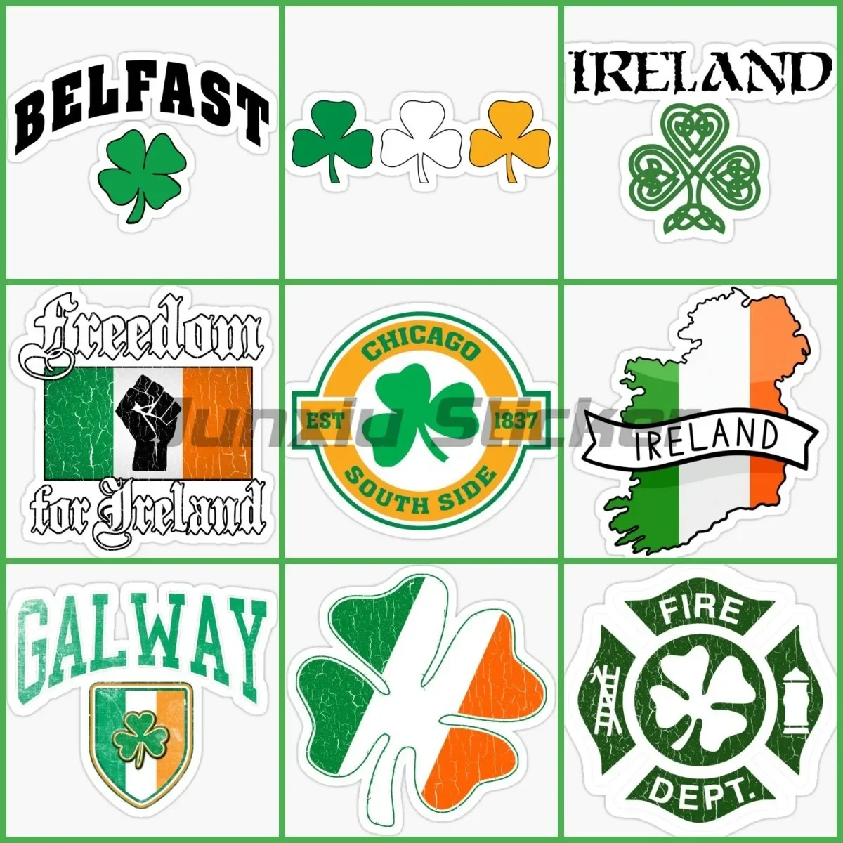 

IRL Ireland Flag Map Four Leaf Clover Stickers Motorcycle Truck Accessories Window Laptop Racing Dirt Bike Decoration Decal