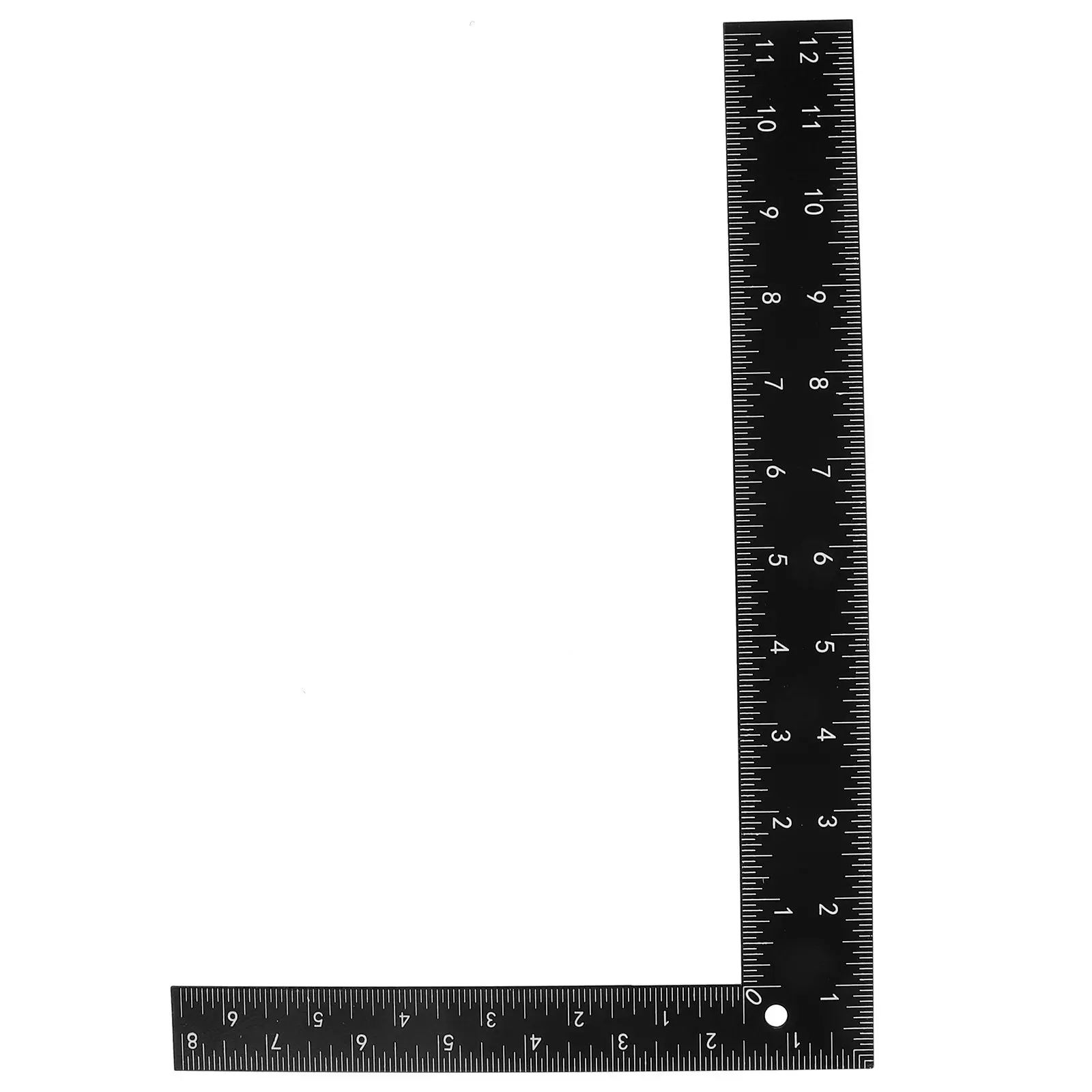 Black Steel L Ruler Professional Precise Right Angle Carpenter Measuring Woodworking Crafting Frame Tool
