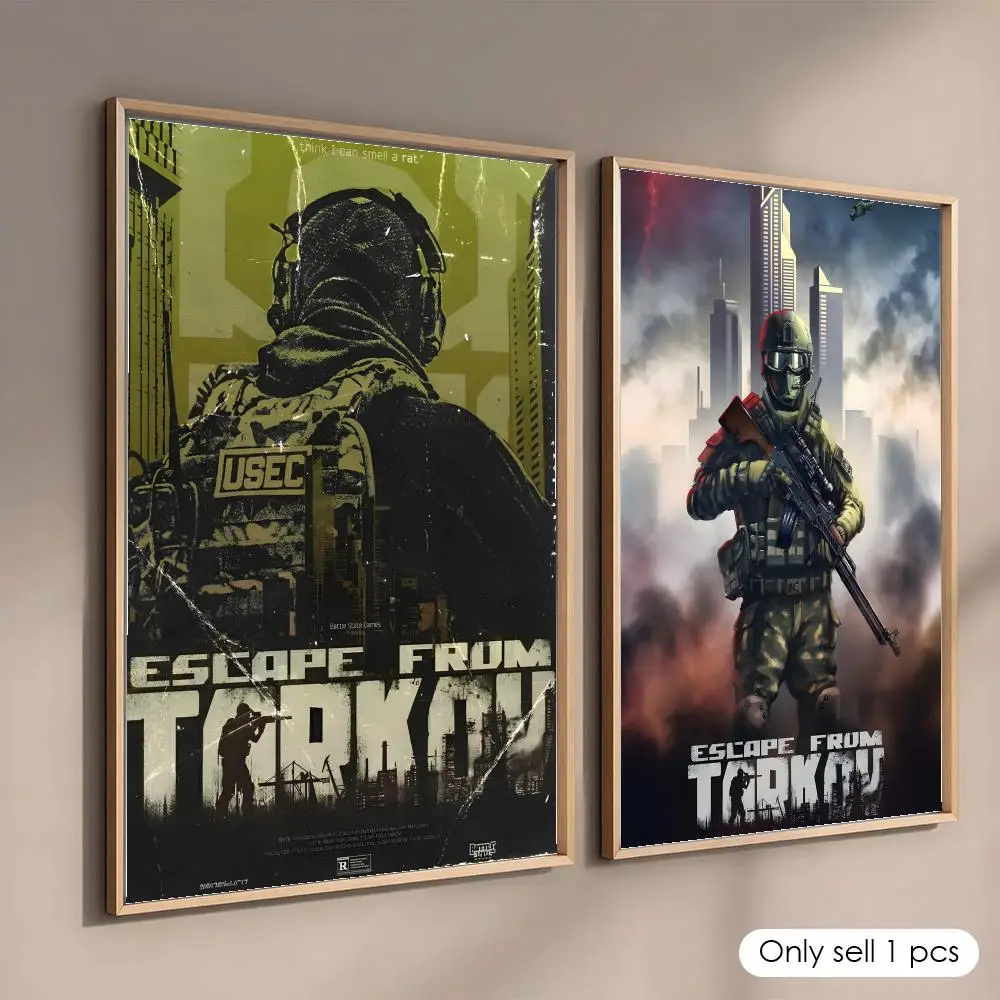 Game E-Escape From Tarkov Poster Home Living Bed Room Bar Hallway Sticky Wall Printing Waterproof Aesthetic Decor