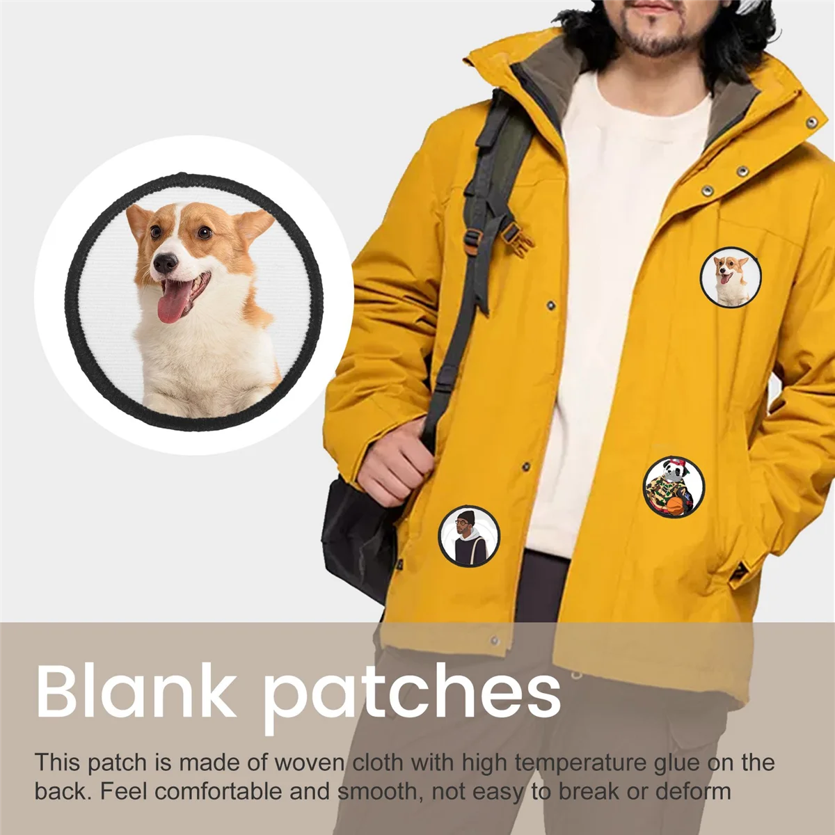 16 Pieces Sublimation Patch Blanks Quality Fabric Iron-on Circular Blank Patch for Clothes, Hats, Uniforms, Backpacks HGC