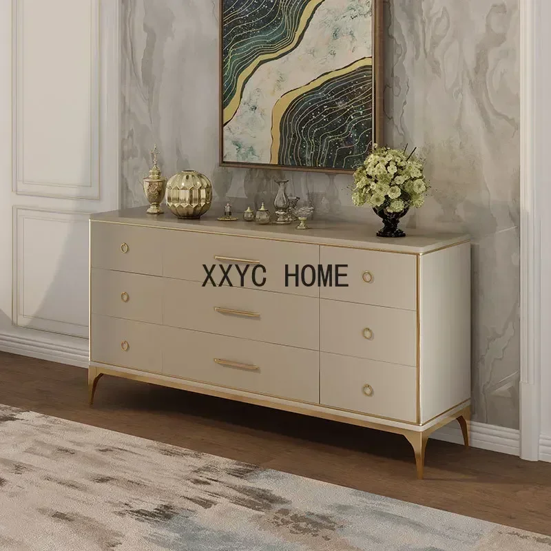 

Скамья для телевизора большой емкости для спальни, современный минималистичный органайзер для хранения из цельного дерева, боковой шкаф