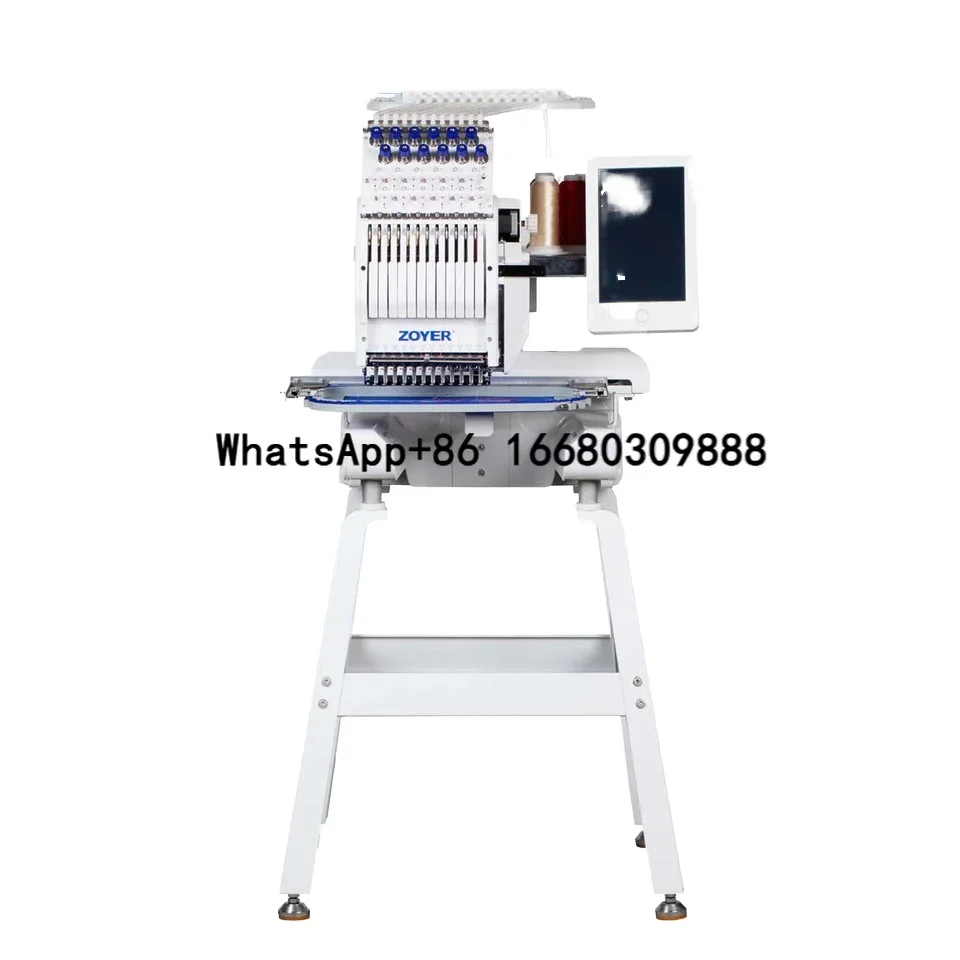 ZOYER ZY-EM0901MT Single Head High-Speed 9-Needle Computerized T-Shirt Cap Embroidery Machine Flat Embroidery Machine