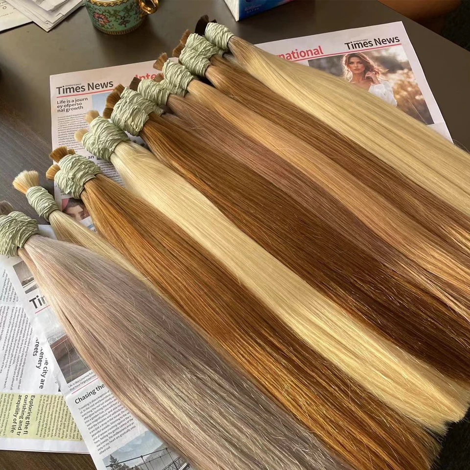 Colored Straight Human Hair Bulk for Braiding reference detail
