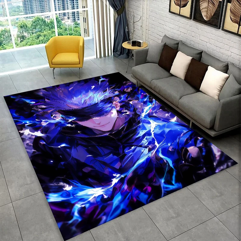 Cartoon Jujutsu Kaisen Anime Itadori Yuj Teppich für Spielzimmer, Schlafzimmer, Wohnzimmer, Sofa, Heimdekoration, rutschfeste Bodenmatte für Kinder