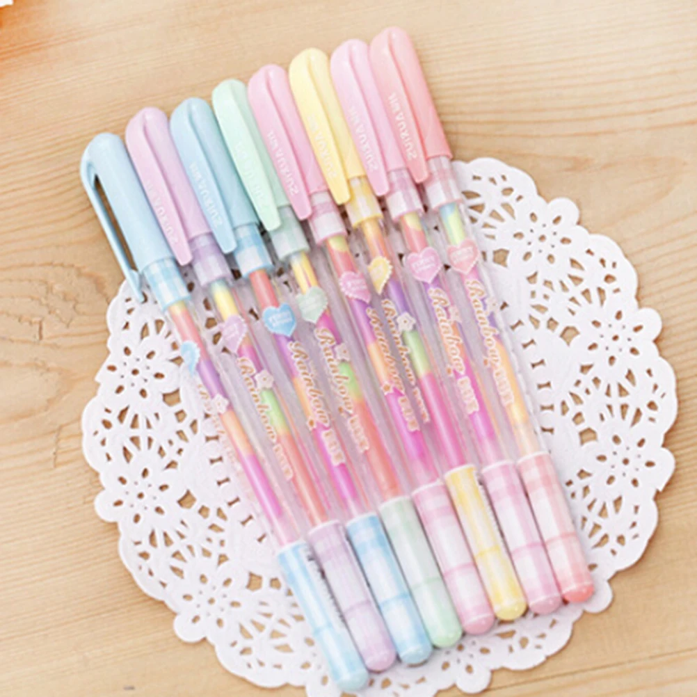 1pcs 6 Colors Pen Fluorescent Paint Pens Pencils Writing Markers Highlighters Highlighter Pens Kids Painting Gift 0.8mm