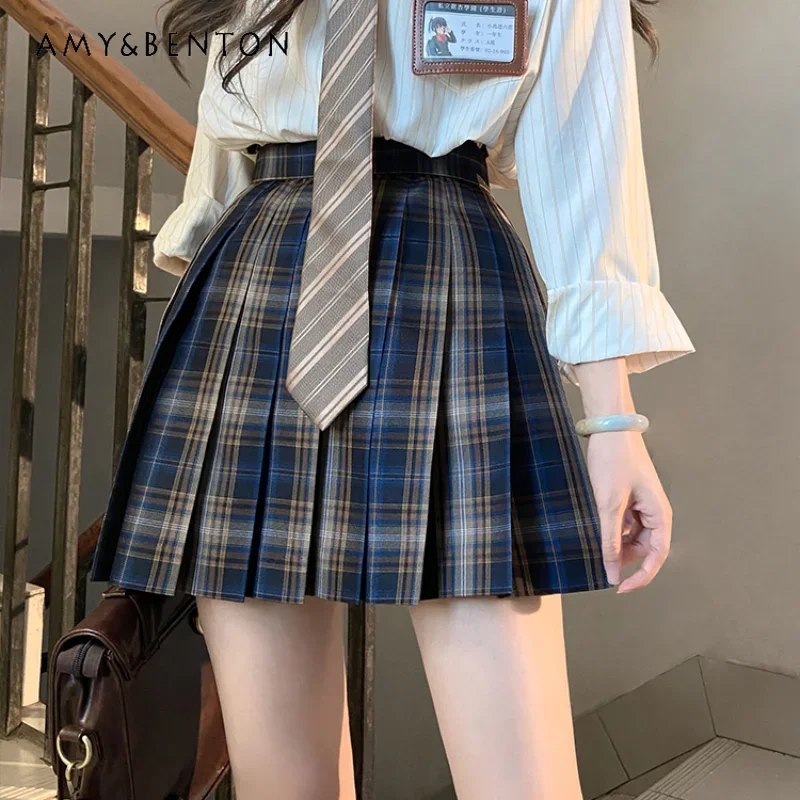 Japanese Jk Uniform Original with Brown Black Color Matching Waist and Thin Fashionable and Comfortable Pleated Skirt For Girls