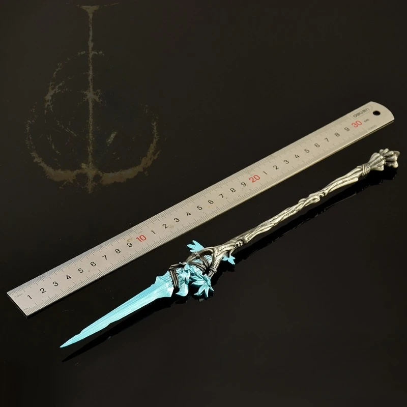 30 cm/11.81in Eldenn Game Perifere Wapen Model Droom Speer Metalen Handwerk Ornament Collectie Desktop Display Gift Speelgoed jongens