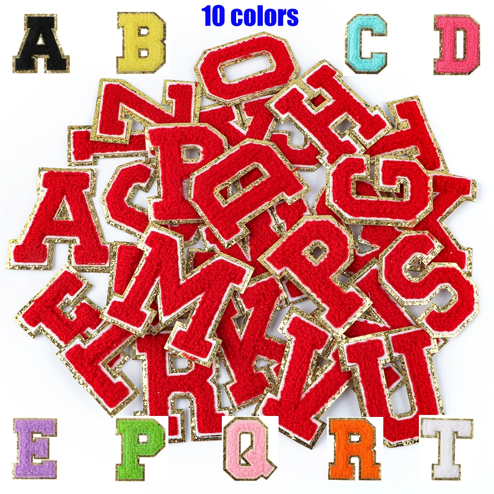 Patchs de lettres en Chenille, hauteur 81.67MM, fer sur Patch brodé Alphabet A-Z, bricolage de vêtements, veste, accessoires de mode, 1 pièce