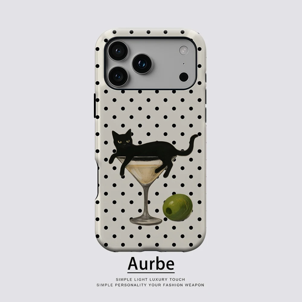 Martini Black Cat for Magnetic Phone Case for IPhone 17 16 1