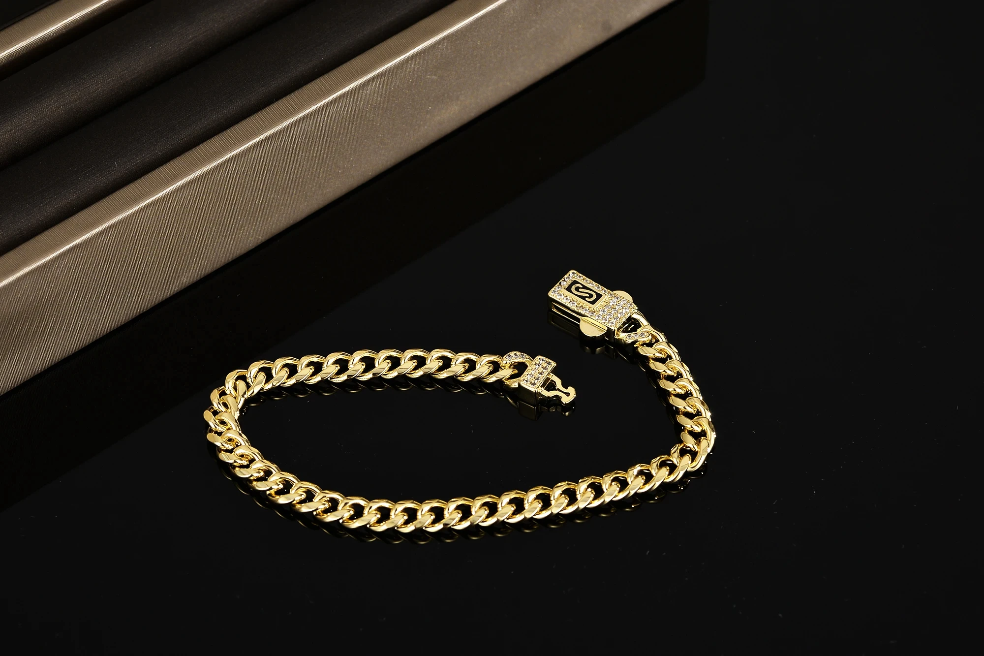 2024 Punk Rock Men Women 6MM Cuban Chain High Quality Zircon Necklace Bracelet Jewelry Party Gift Hip Hop Bracelet Boy