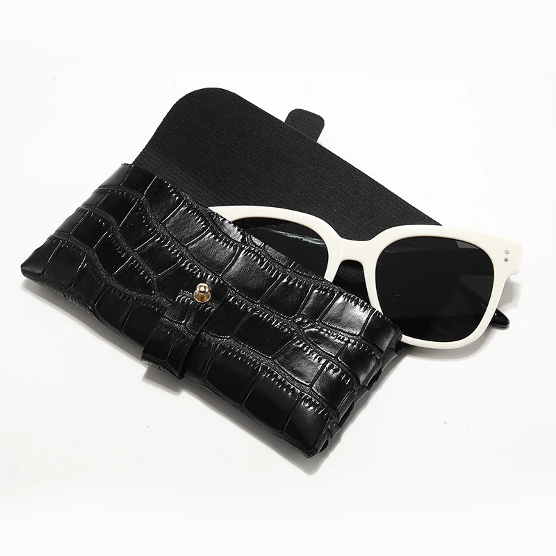 

Portable Leather Buckle Sunglasses Bag Eyeglasses Organizer Anti-blue Light Myopia Glasses Lens Protection Eyewear Case Holder