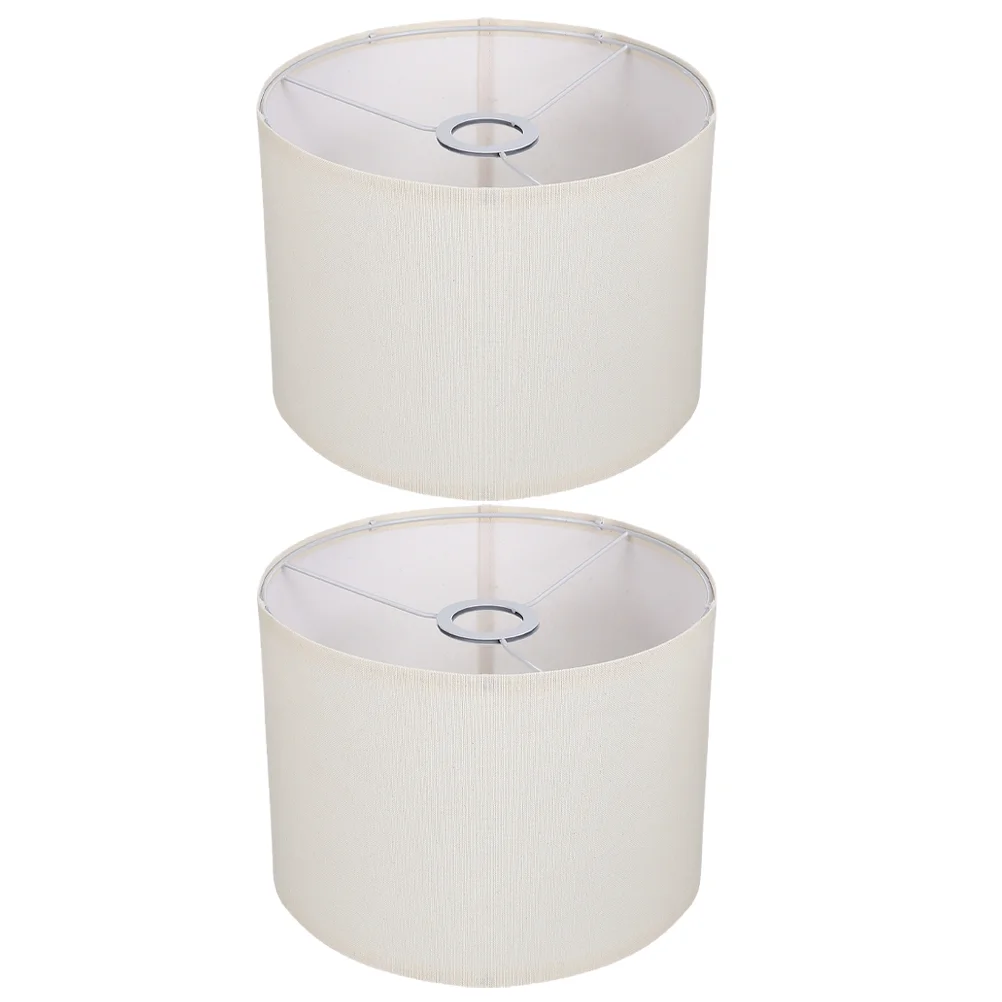 2 Pcs Linen Lampshade Light Bulbs Shades for Table Detachable Drum Lampshades Unique Large