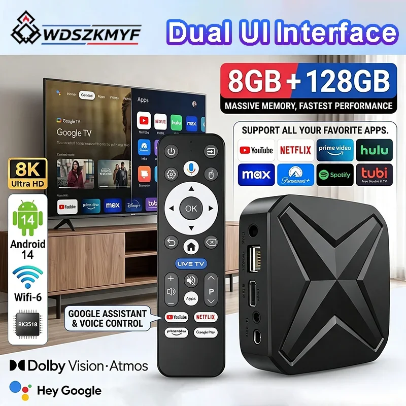 Google 8K/4K UHD Streaming Media Player Smart TV Box Android 14 8GB+128GB WiFi6 Google Voice Assistant For Netflix YouTube IPTV Box - Aliexpress Deal