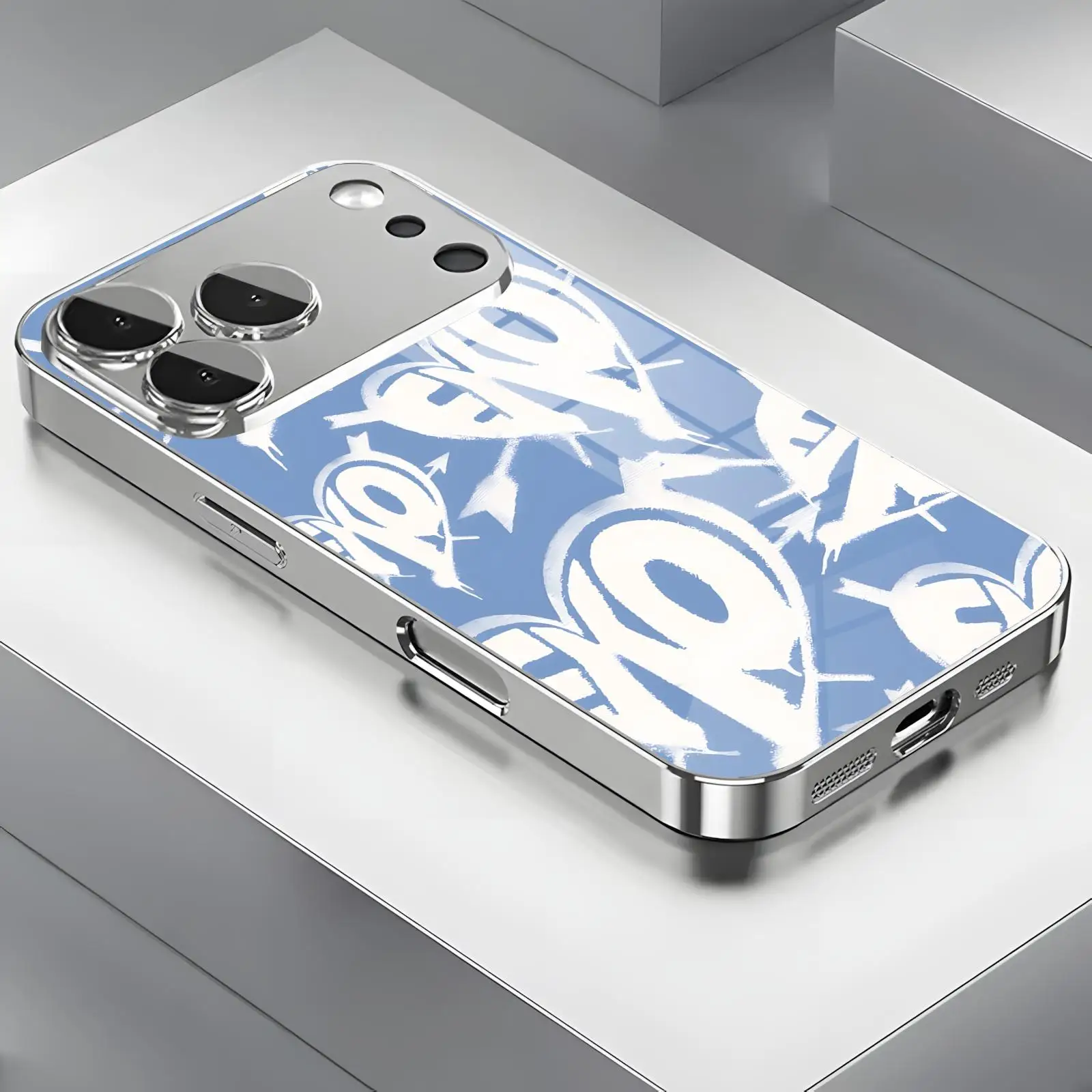 Funda para Teléfono XO para iPhone 17, 16, 16e, 15, 14, 13, 12 Plus, Mini, Pro, Max, Diseño Musical Coreano EXO, Cristal Electrochapado