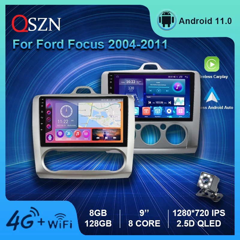 

QSZN Android 12 Car Radio For Ford Focus Exi MT AT 2004 - 2011 Multimedia Video Player GPS Carplay Auto Navigation Stereo 2 Din
