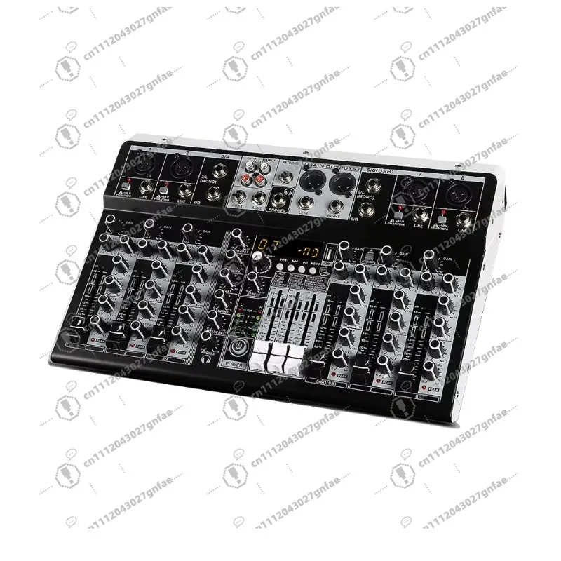 RP-8 Professional 8 Channel Audio Console Mixer DSP Effector Stage Controller Countertop Digital DJ Audio Mixer