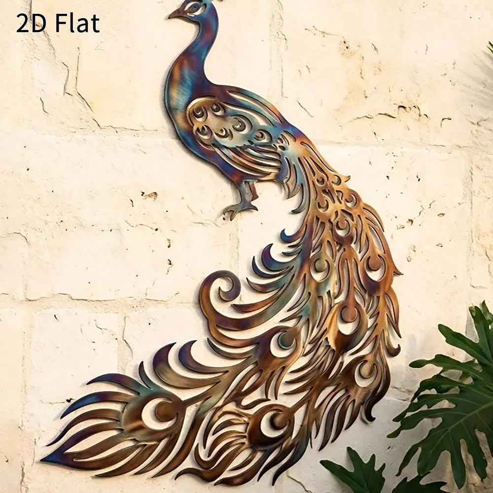 CIFBUY Iron Wall Art Peacock Metal Decor Elegant Rustic Waterproof Gift Minimalist Rustic Accent Interior