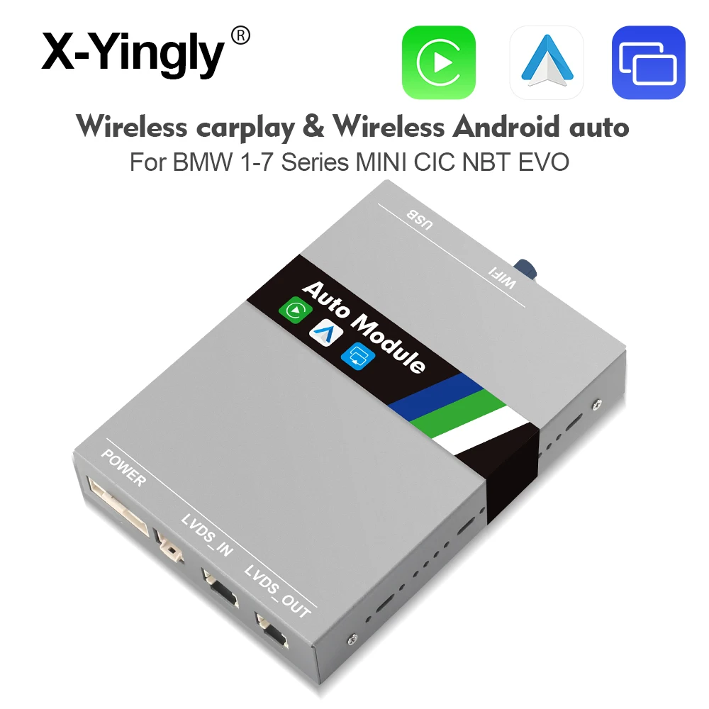 

Wireless Carplay Android Auto for BMW F30 F31 F20 F21 F10 F01 X5 E70 X6 E71 X3 F25 F48 E84 MINI NBT EVO System Mirror Link USB