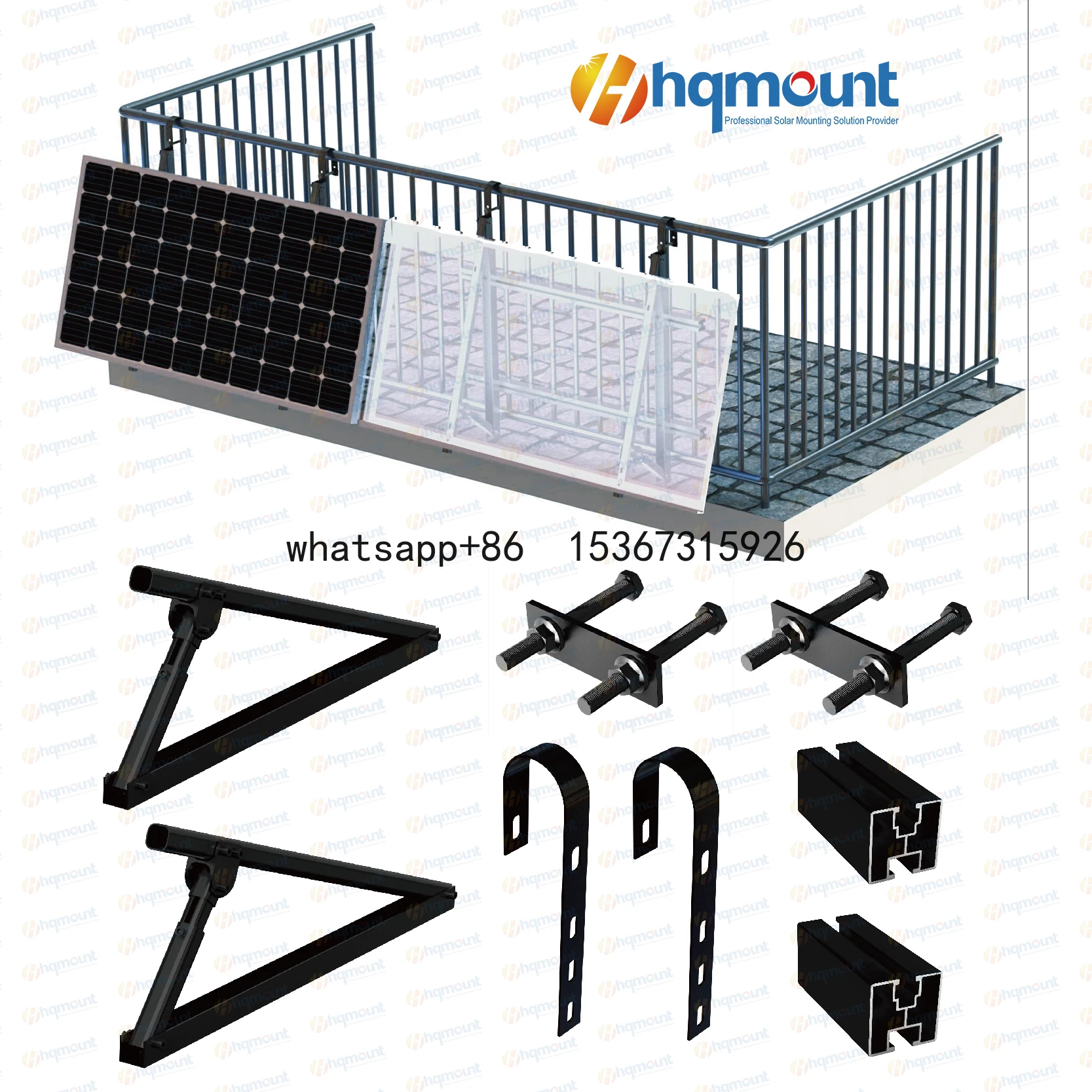 plug-in solar systems for balcony wall bracket aluminum structure for solar panels