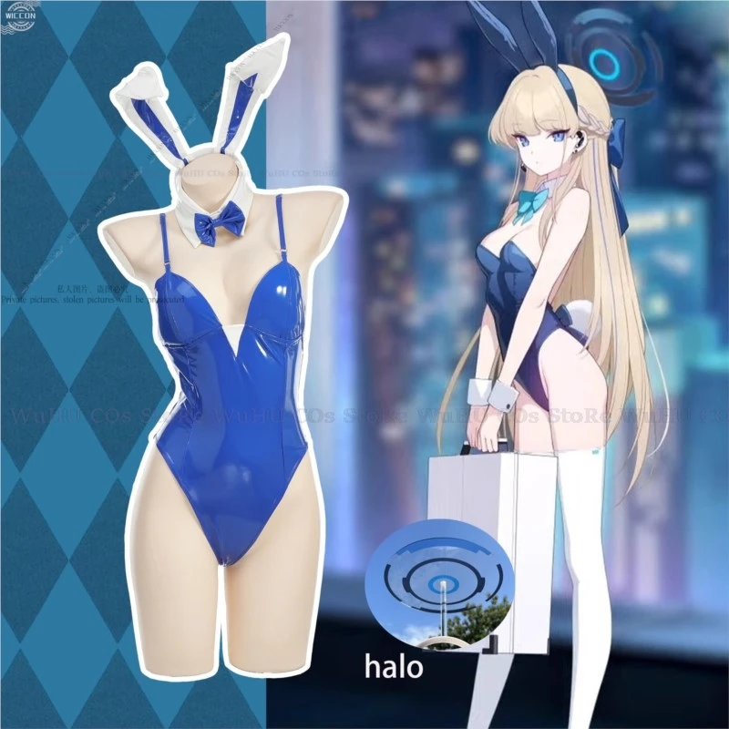 Asuma Toki Game Blue Archive Asuma Toki Cosplay Costumes Sexy Leather Bodysuit Anime Sweet Bunny Girl Sling Jumpsuit Halloween