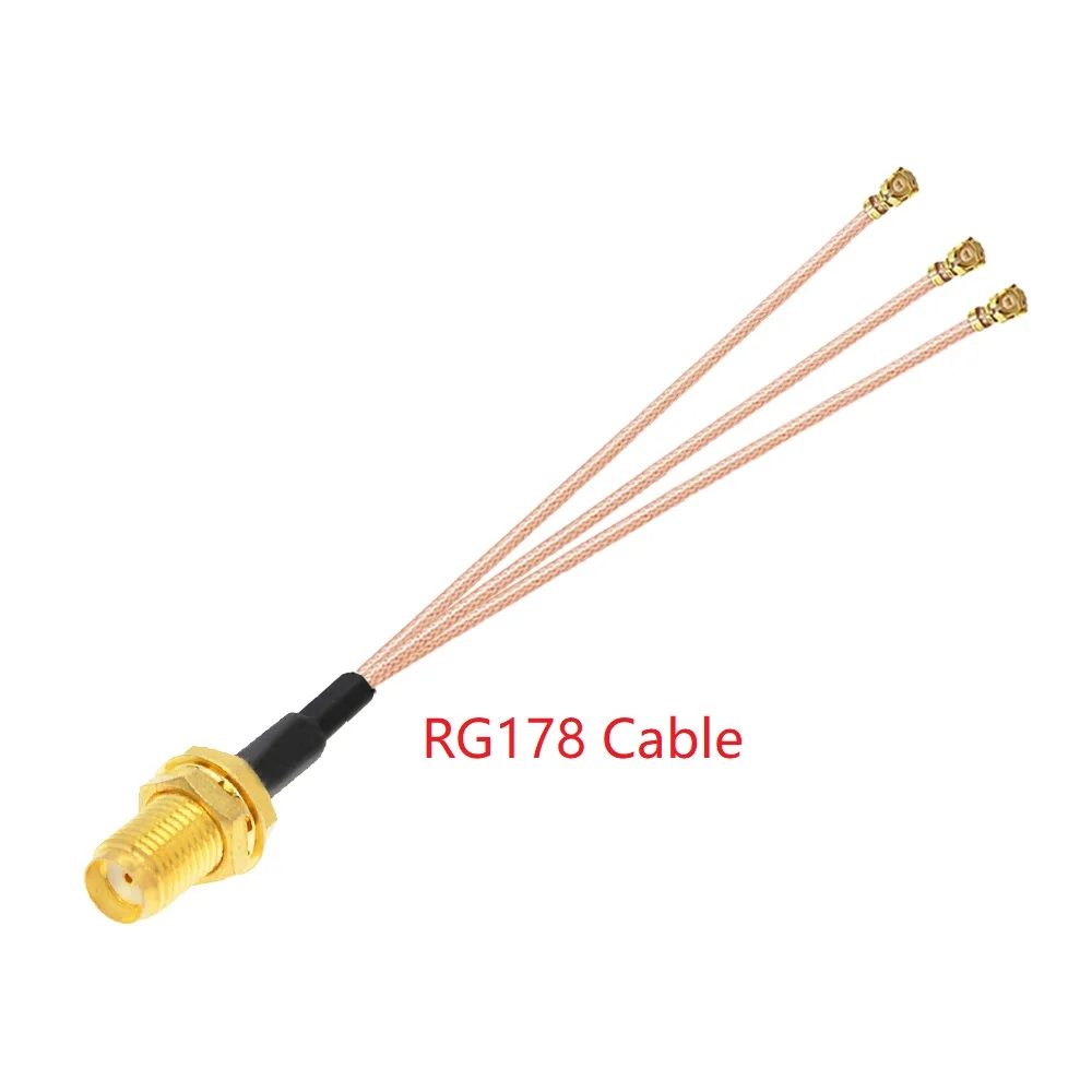 

10PCS/lot SMA Female to 3 u.FL IPX IPEX1 Female Jack Triple 3-Way Splitter RG178 Pigtail WIFI Antenna Extension Cable 20CM