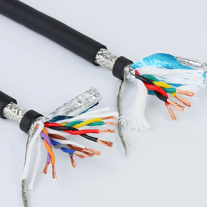 Twisted Pair Shielded STP Cable2/4/6/8/10/12/14/16Core TRVVPS26/24/22/20/18/17AWG Black Insulated CNC Cable Encoder Control Wire