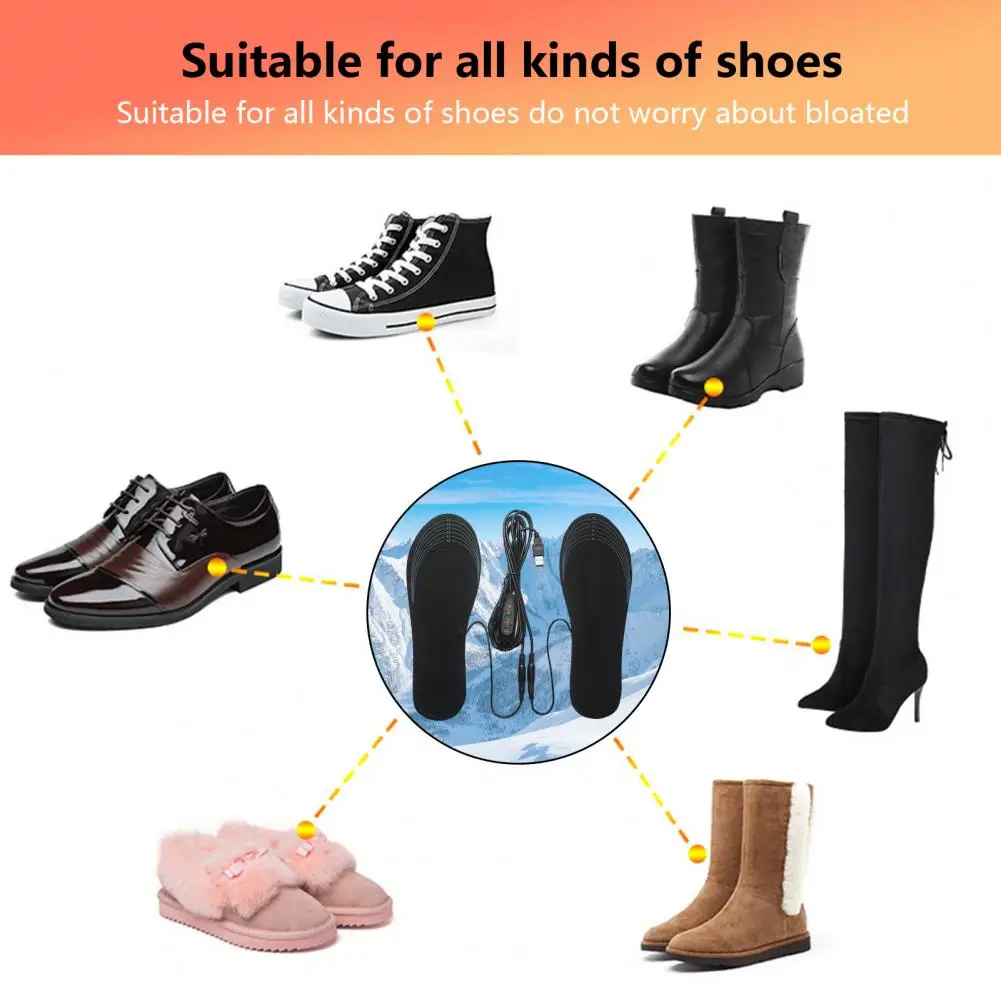 Reusable Electric Insoles Electric Insoles with Temperature Control Usb Rechargeable Foot Warmers Reusable Heating for Adults