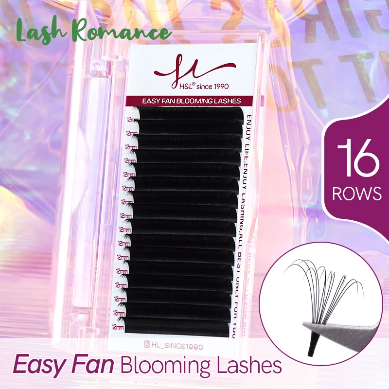 Lash Romance Easy Fanning Auto Fans Eyelash Extension Self Handing Making Fast Bloom Flowering Pre-bonded Lashes Mega Volume