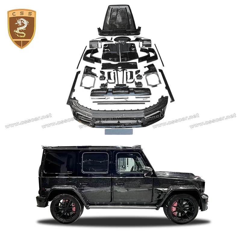 MSY Style Car Rear Front Bumper Assembly Engine Bonnet Cover Wide Wheel-brow Protection Guard For Benz G Class W464 2018-2022