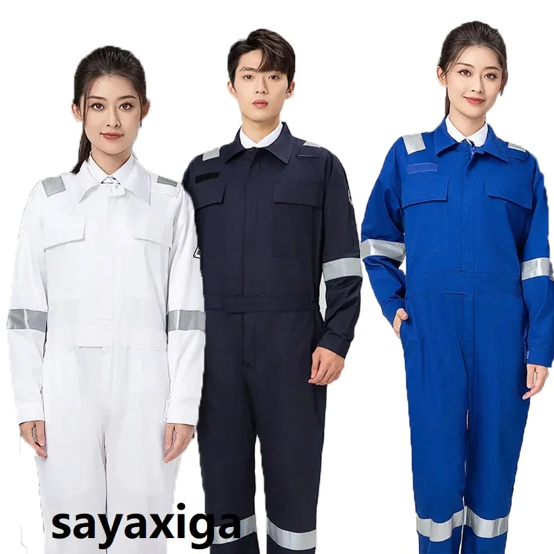 

Summer Cotton work clothing Hi Vis safety working overalls reflective worker Coveralls auto repairman mechanics jumpsuits worker