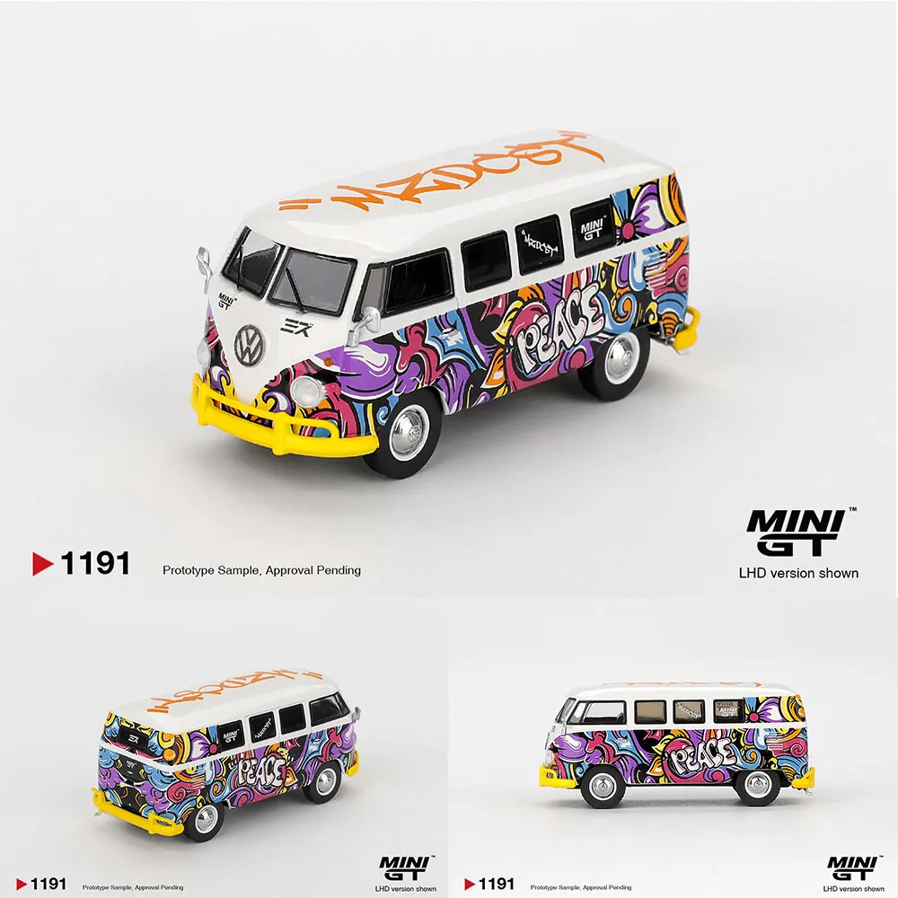 

Presale MINIGT 1/64 Volkswagen T1 Microbus Mizu Design Diecast Model Car High Performance Model Gift for Boys Adults