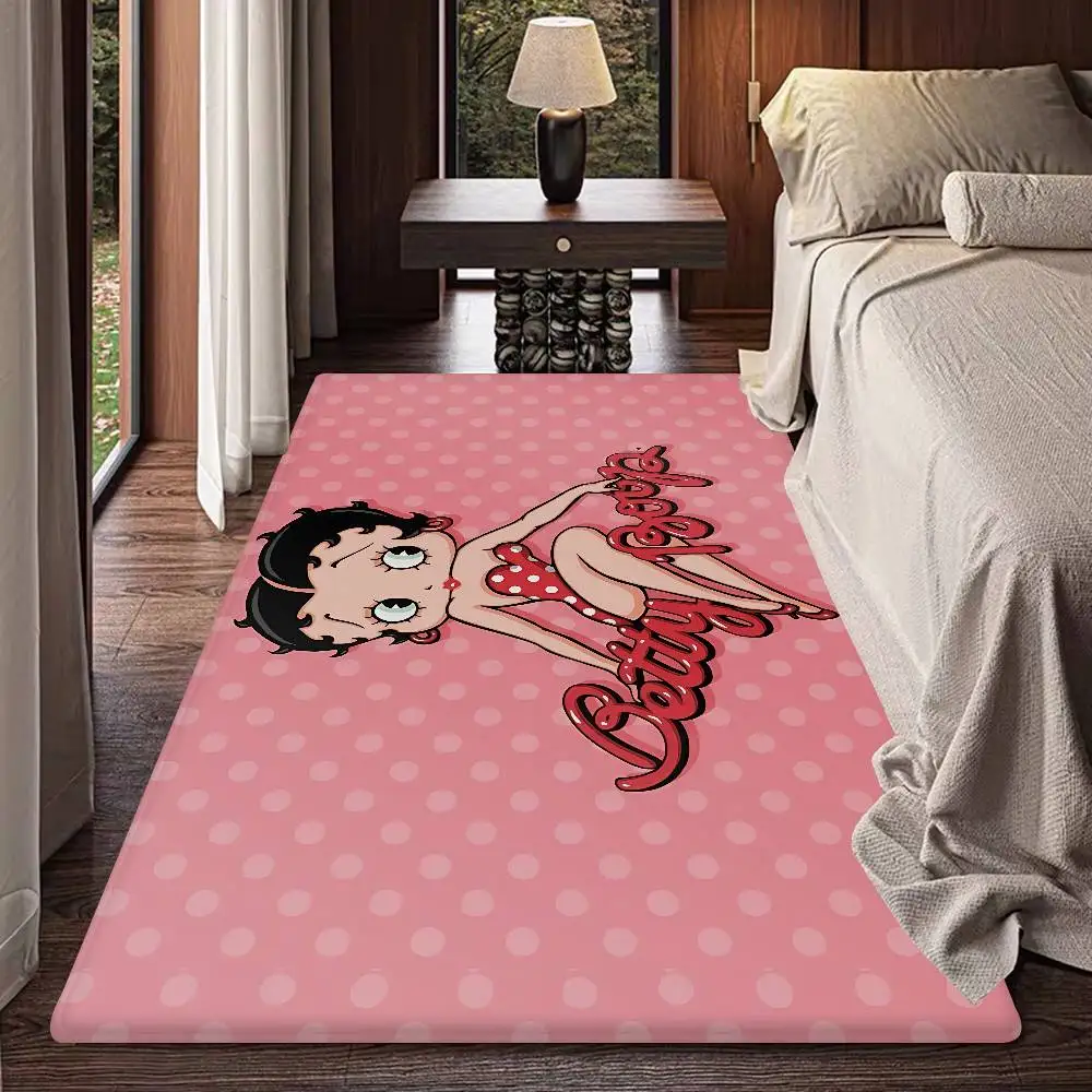 Alfombra antideslizante para puerta de estilo nórdico, alfombra antideslizante para dormitorio, sala de estar, hogar, balcón, B-Betty Boop
