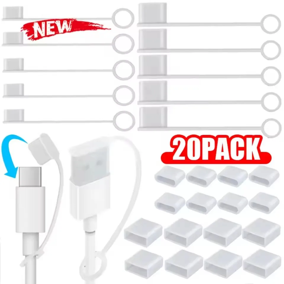 Type-C Charging Port Transparent Dust Plug With Rope Anti-Lost Dustproof Protector Cap Stopper Data Cable USB Type C Clear Cover