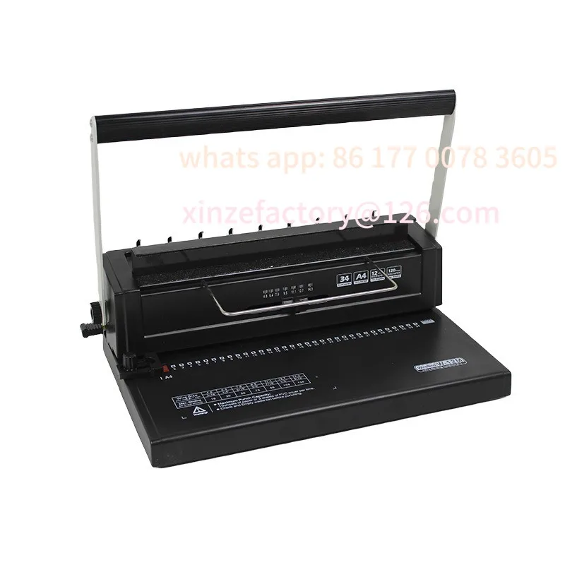 

Customizable W12M Iron Coil Binding Machine – 34-Hole A4 for Albums, Office Docs, Menus & Loose-Leafs