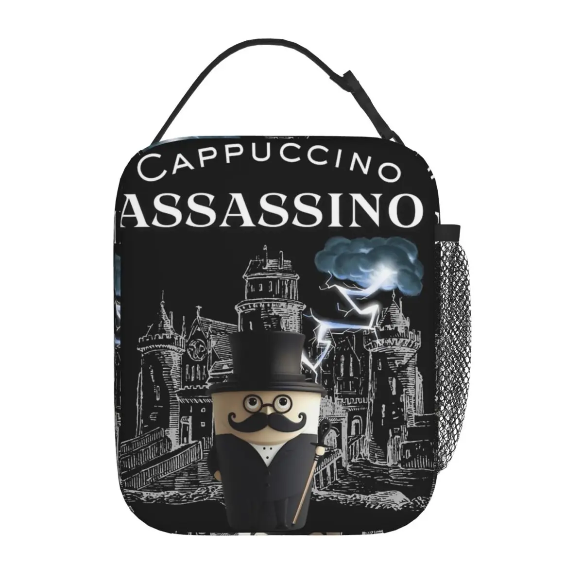 

Cappuccino Assassino Coffee Lover Insulated Lunch Bag Thermal Bag Italian Brainrot Portable Tote Lunch Box Food Handbags Beach