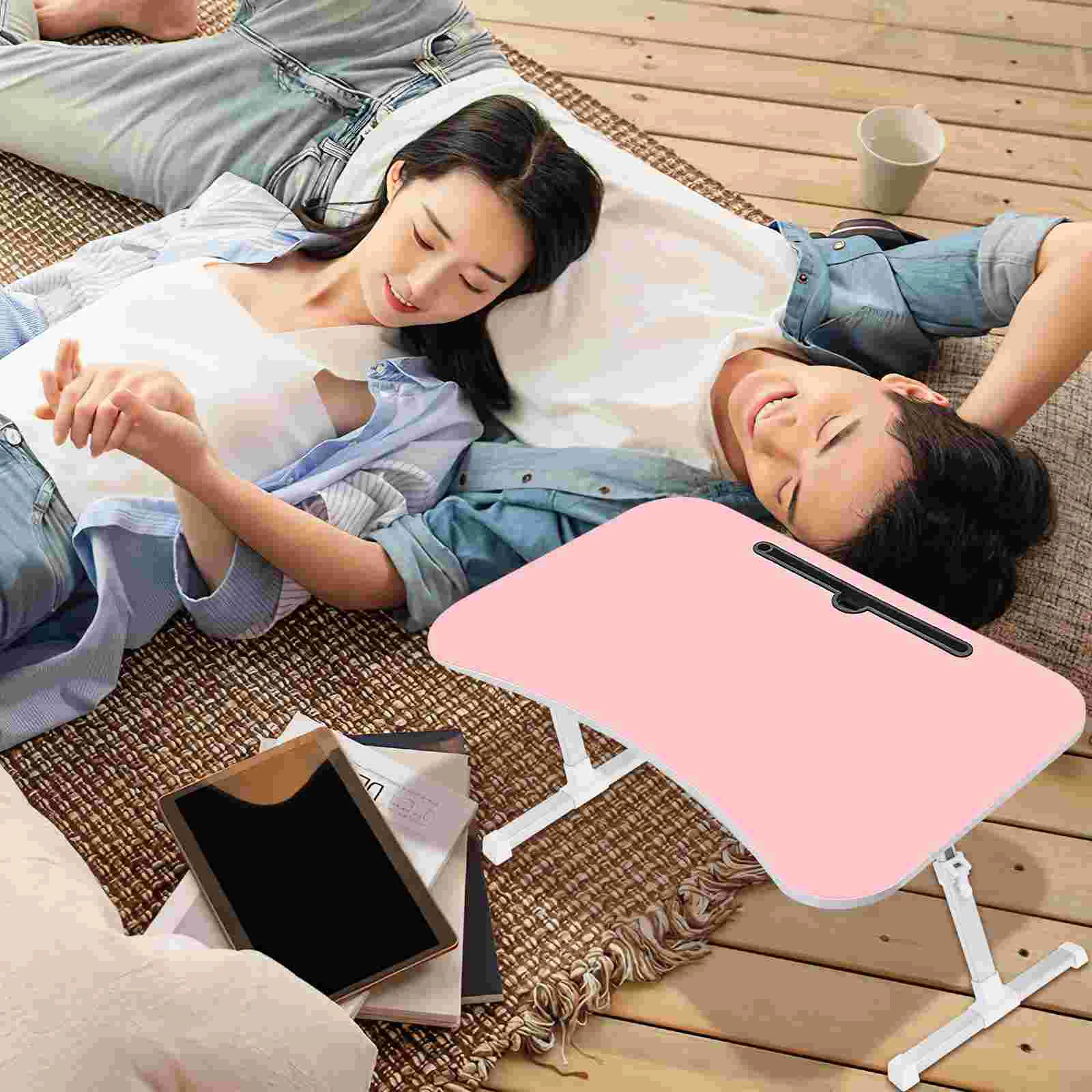 Folding Table Legs Plastic Desk Bed Adjustable Furniture for Laptop Home Computer image 4