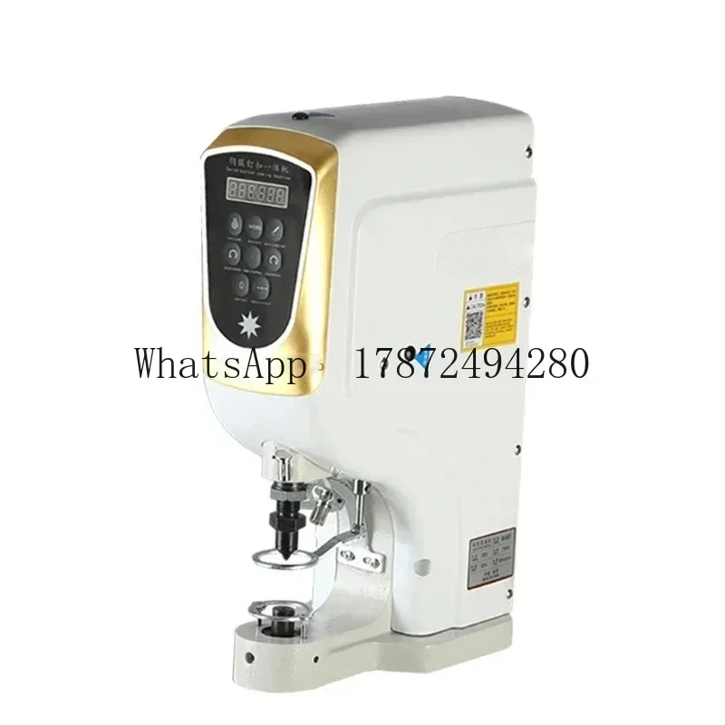 Electric Computer Button Punching Machine Automatic Big White 4-Button Air Hole Stapling Machine