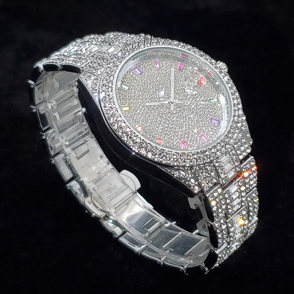 2026 Neue Luxus-Diamantuhr für Herren, Top-Verkauf, Modische Iced-Out Quarz-Armbanduhr, Hip-Hop-Street-Style, Exquisite Weihnachtsgeschenke – Detail 16