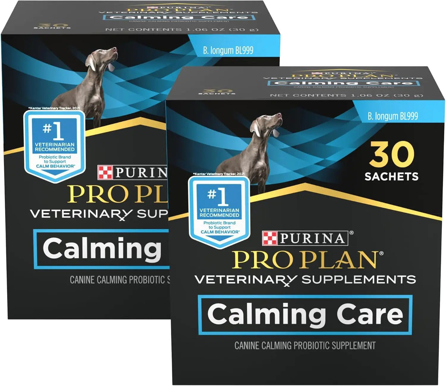 Purina Pro Plan Veterinary Supplements for Digestive Health, Stress Support and Calming Care for Dogs, Probiotic Dog Supplement, 30 Count (Pack of 2)