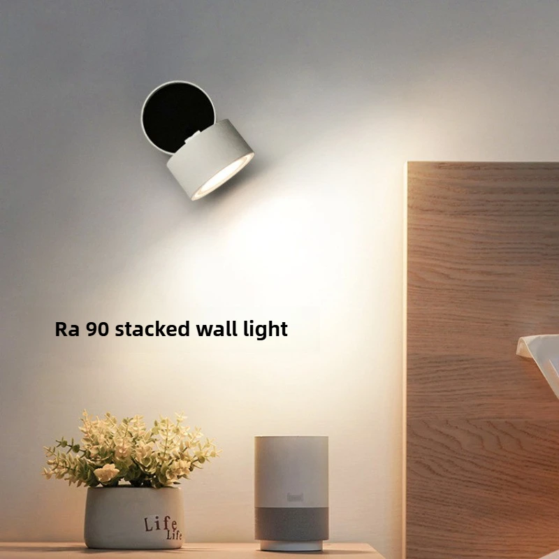 

Nordic Wall Lamp Modern Minimalist Creative Bedroom Bedside LED Light Circular Rotatable Corridor Corridor Staircase Wall Lamps