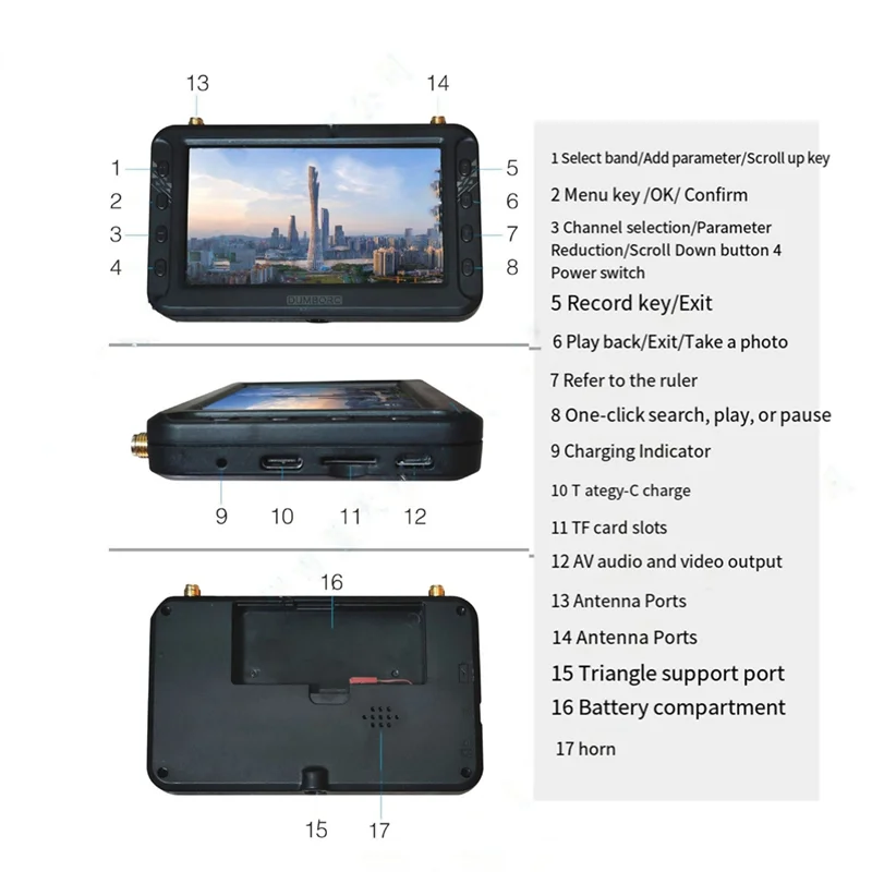 

【Last-Chance!】4.3Inch 5.8G FPV DVR Monitor With Dual Receiver, LCD 800X480 Display For FPV Drone Quadcopter