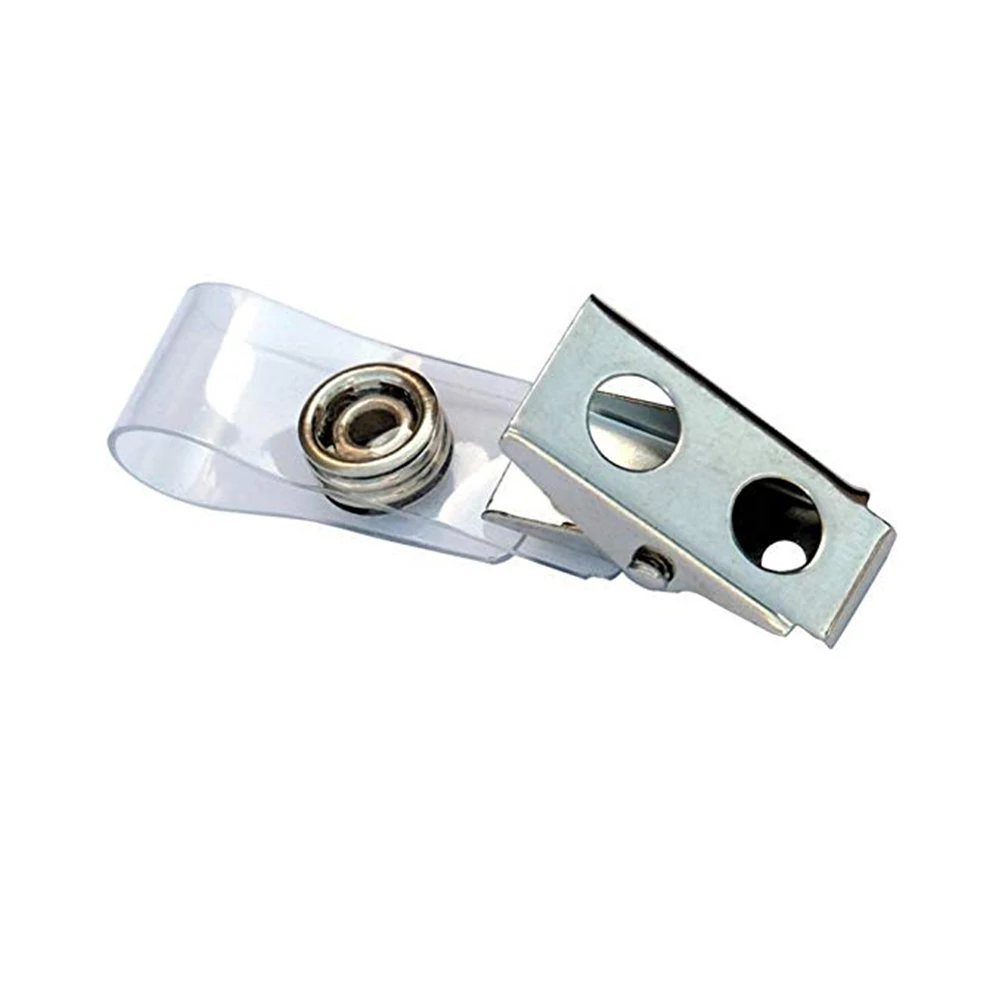 

ID Card Holder Metal Clips Clear PVC Straps Retractable Reels for Lanyards Events Schools Trade Shows Bulk Badges