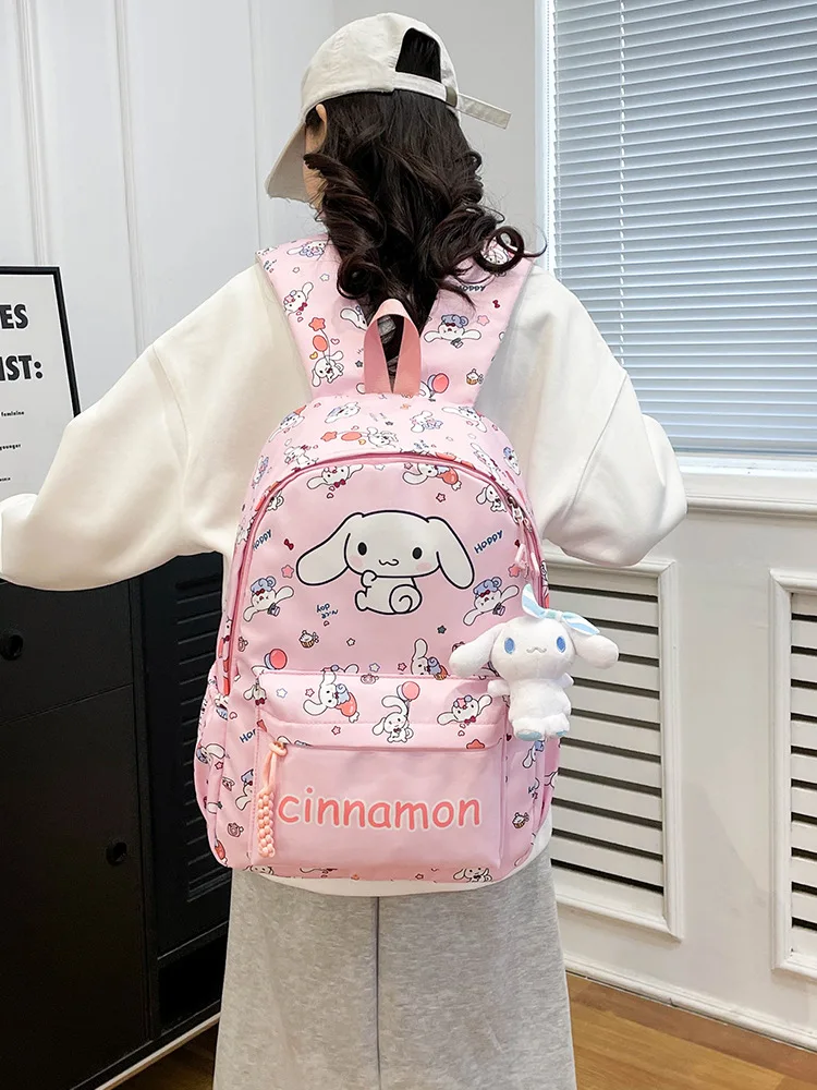 Mochila escolar MINISO de moda, bolso bonito de dibujos animados, bolsa de viaje ligera y duradera para niñas, mochila impermeable para niños