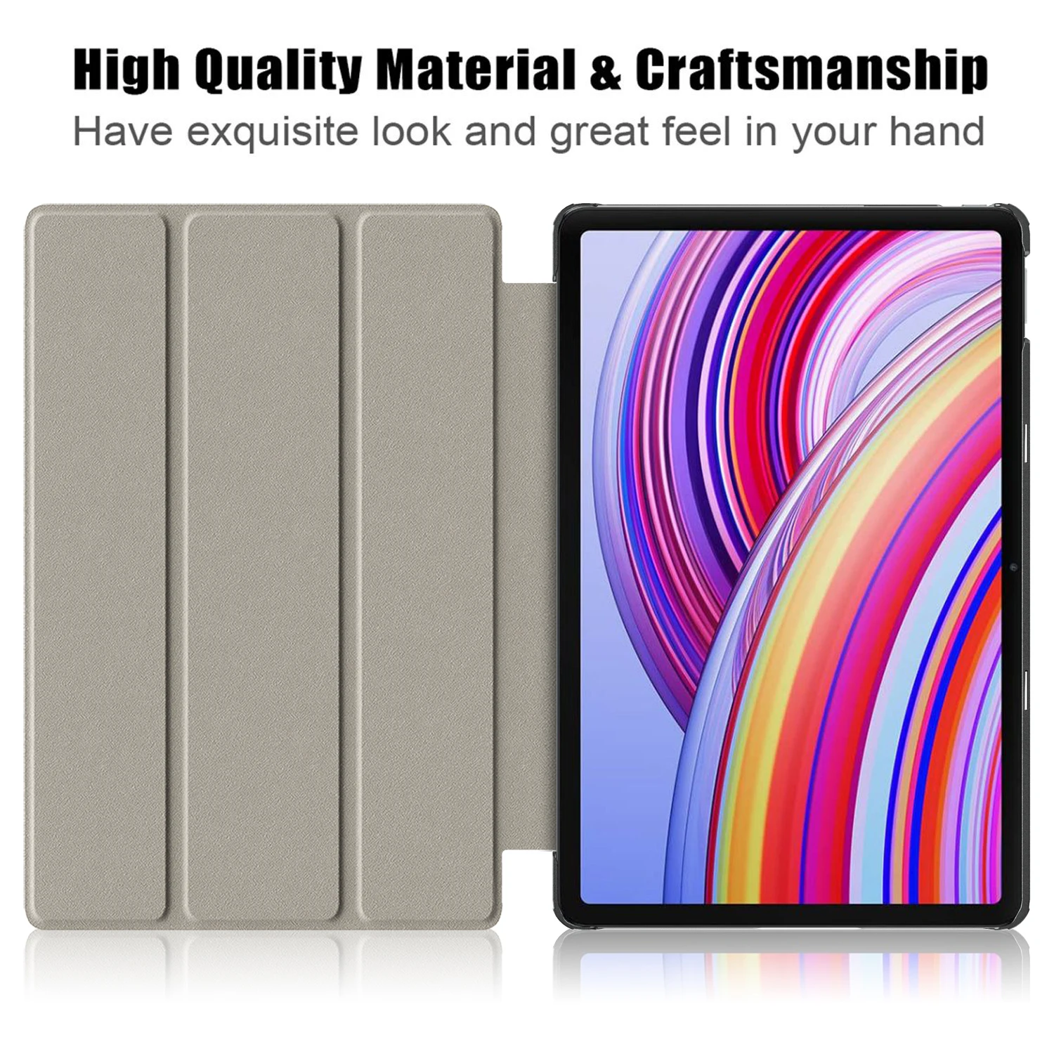 Dla Xiaomi Redmi Pad Pro 2024 Etui Tri-Folding Stand Case Funda dla Xiaomi Poco Pad Red Mi Pad Pro Tablet z automatycznym uśpieniem