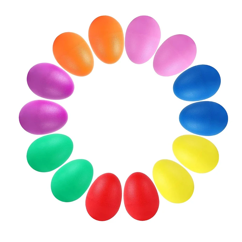 5Pcs Plastic Egg Shakers Kids Musical Instruments Montessori Educational Preschool Early Learning Toys For Girls Boys