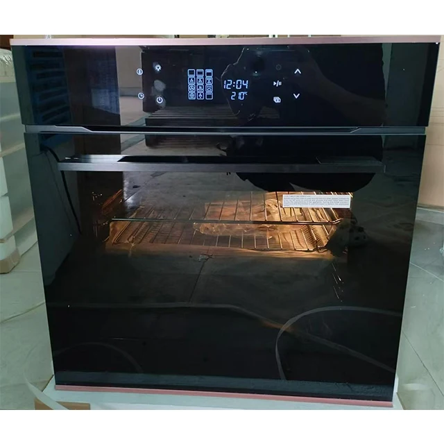 The 60cm 65L built-in oven features a full-touch control panel with 13 functions and a convection turbine function